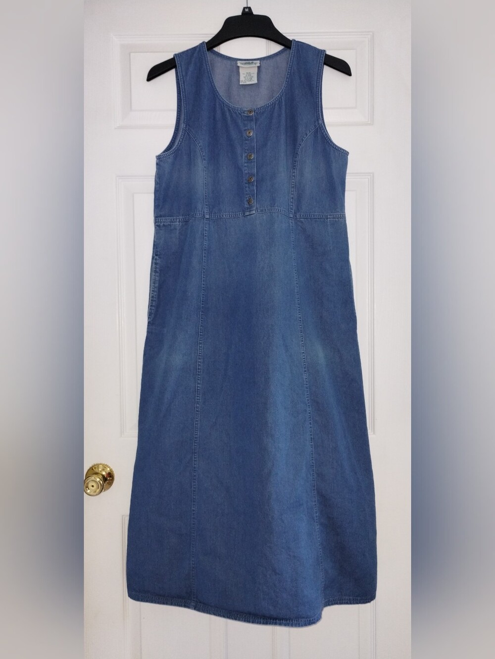 Vintage Northern Reflections Sleeveless Denim Maxi Dress - Blue